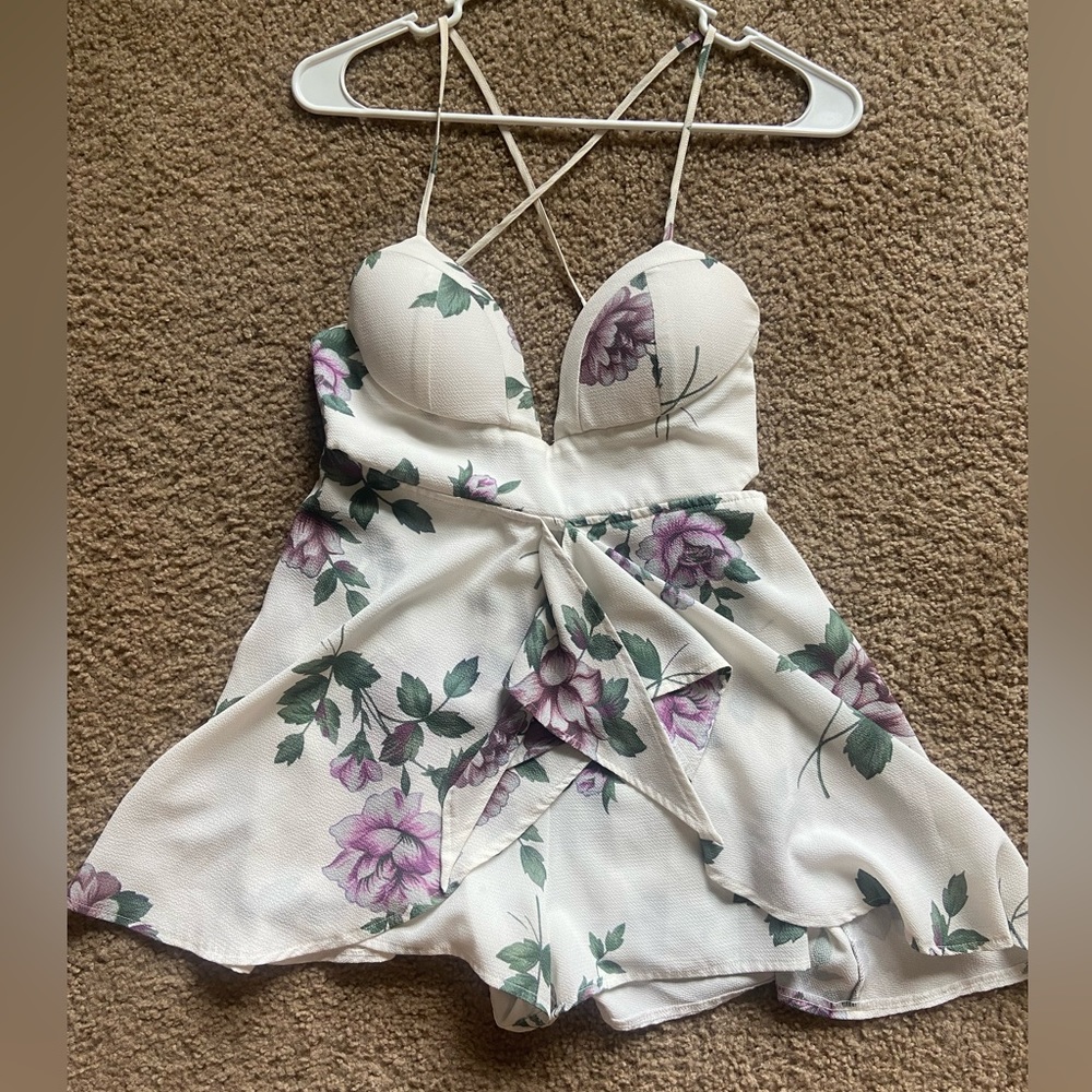 HenriGirl White Floral Romper